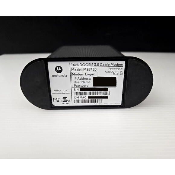Motorola Cable Modem MB7420 16x4 686 Mbps DOCSIS 3.0 RNW916 Comcast Xfinity - Picture 11 of 16